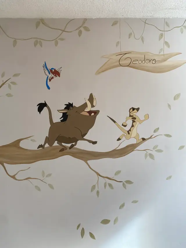 Mural personalizado timao pumba nome teodoro em Goiânia, pintura à mão por Art Laurenn